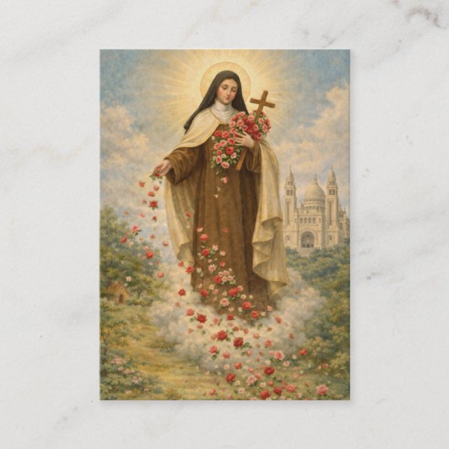 St. Therese Little Flower  Novena Holy Card Visitkort (Framsida)