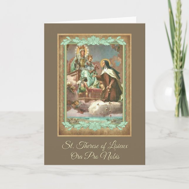 St. Therese & Mary Greeting Card w/prayer Kort (Framsida)