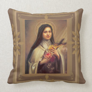 St. Therese med ro, crucifix Jesus Kudde
