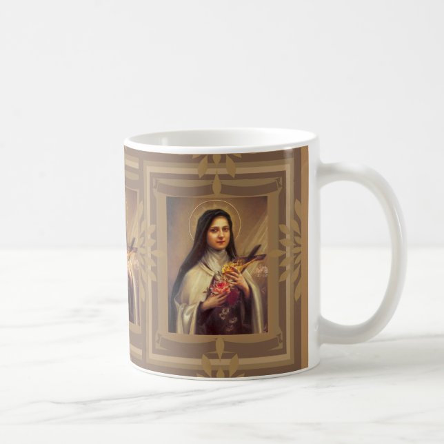 St. Therese med Ro och Crucifix Kaffemugg (Höger)