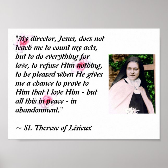 St. Therese "Min regissör Jesus..." poster (Framsidan)