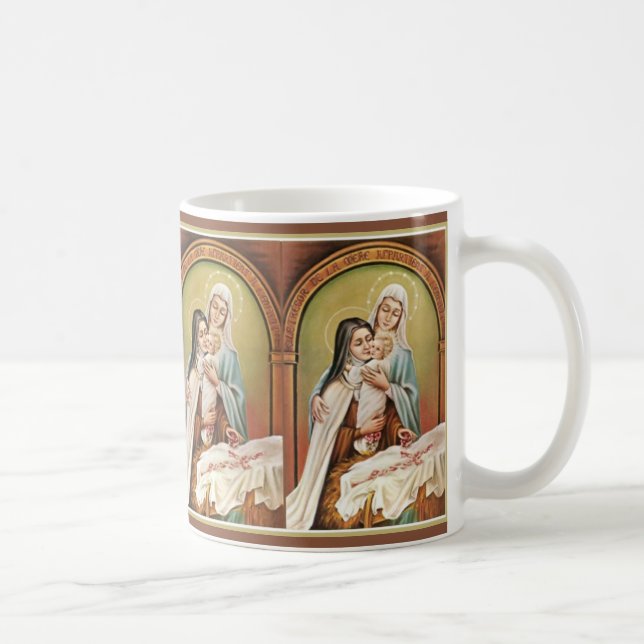 St. Therese Mor Mary Baby Jesus Manger Ro Kaffemugg (Höger)