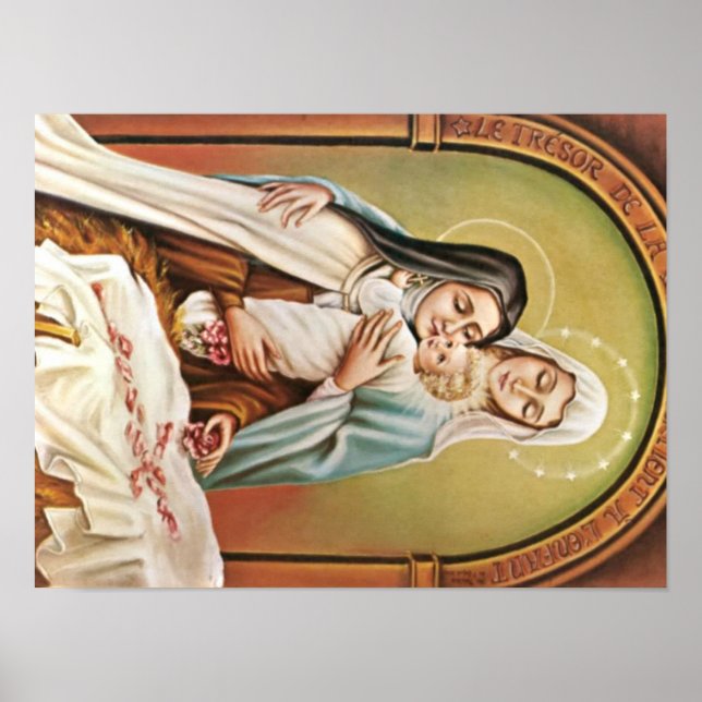 St. Therese Mor Mary Baby Jesus Manger Ro Poster (Framsidan)