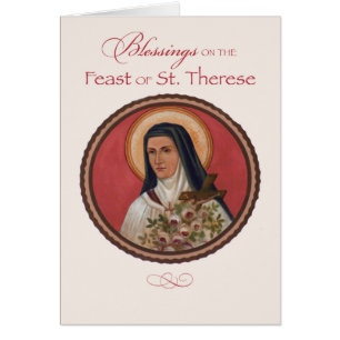 St. Therese of Lisieux Feast Day Blessings Hälsningskort
