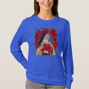 St Therese of Lisieux Flower Ro Christian T Shirt