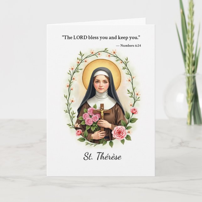 St. Therese of Lisieux God's Peace and Blessings Kort (Framsida)