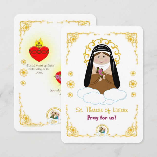 St. Therese of Lisieux Heliga Card Inbjudningar (Fram/baksida)