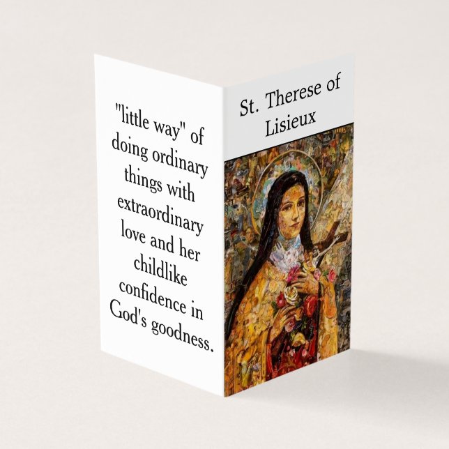 St. Therese of Lisieux Prayer Card Kort (Utsida)