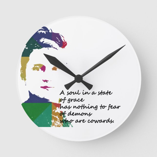 St. Therese of Lisieux Rund Klocka (Framsida)