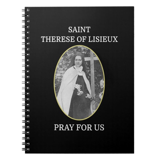 St. Therese of Lisieux T-Shirt Saint Little Flower Anteckningsbok (Framsidan)