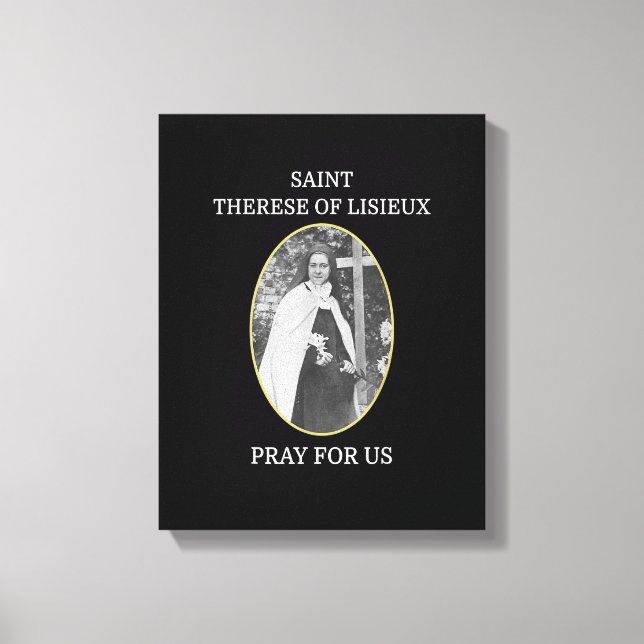 St. Therese of Lisieux T-Shirt Saint Little Flower Canvastryck (Framsida)