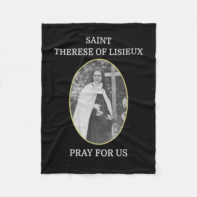St. Therese of Lisieux T-Shirt Saint Little Flower Fleecefilt (Framsidan)