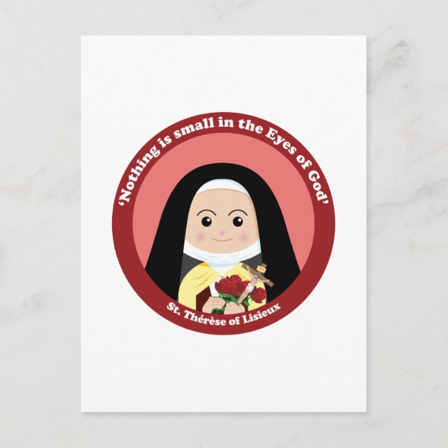St. Thérèse of Lisieux Vykort (Framsida)