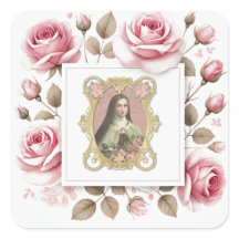 St. Therese of Lisieux Watercolor Rosa ros