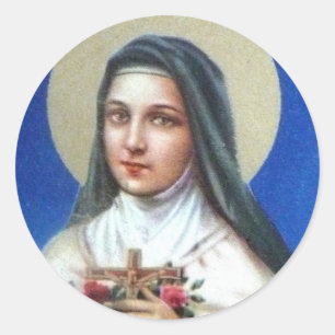 St. Therese of Lisieux with crucifix/ro-dekal Runt Klistermärke