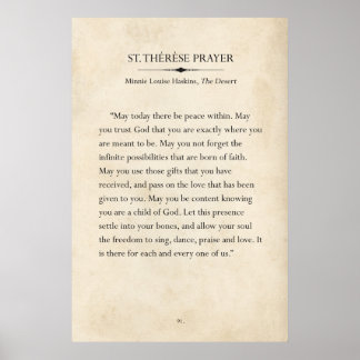 St. Therese Prayer Bok Page Art Poster