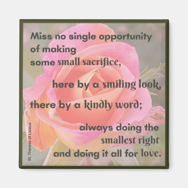 St. Therese Quote Magnet (Framsidan)