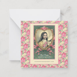 St. Therese Religiös Karmelit Nunna Rosa Rosor Anteckningskort