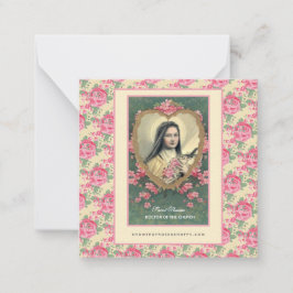 St. Therese Religiösa Carmelite Nun Rosa ros Anteckningskort