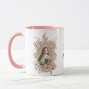 St. Therese Religiösa Carmelite Rosa Blommigt Mugg