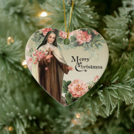 St. Therese Religiösa Catholique Jul Ro Julgransprydnad Keramik