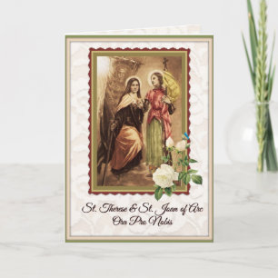 St. Therese & St. Joan of Arc Greeting Card Kort