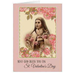St. Therese Valentines day Card OBS Kort