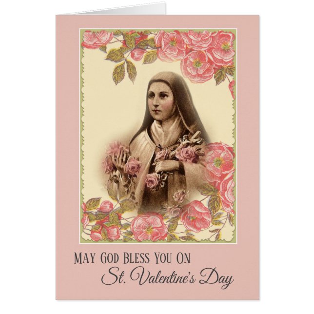 St. Therese Valentines day Card OBS Kort (Framsidan)