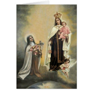 St. Therese vår dam av den Mount Carmel Hälsningskort