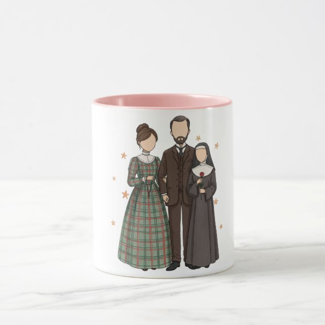 St Therese & Zelie & Louis, katolsk Gift Mugg (Center)