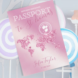 St. Thomas 50 och Fabulous Birthday Passport Karta Inbjudan