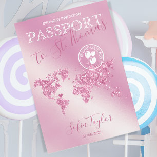 St. Thomas 50 och Fabulous Birthday Passport Karta Inbjudan