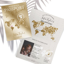 St. Thomas 50 och Fabulous Birthday Passport Karta Inbjudan