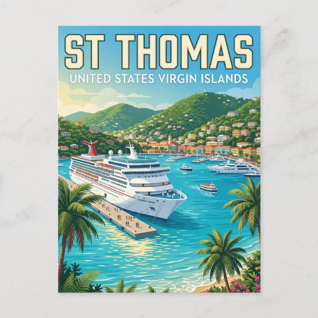 St. Thomas Amerikanska Jungfruöar Vykort (Framsida)