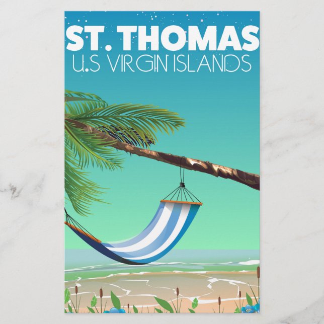 St Thomas Amerikanska Jungfruöarna. Brevpapper (Framsida)