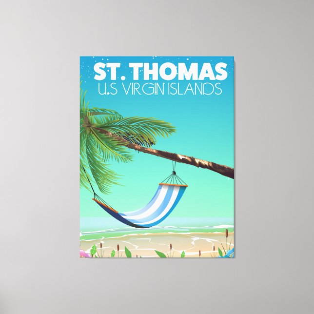 St Thomas Amerikanska Jungfruöarna. Canvastryck (Framsida)