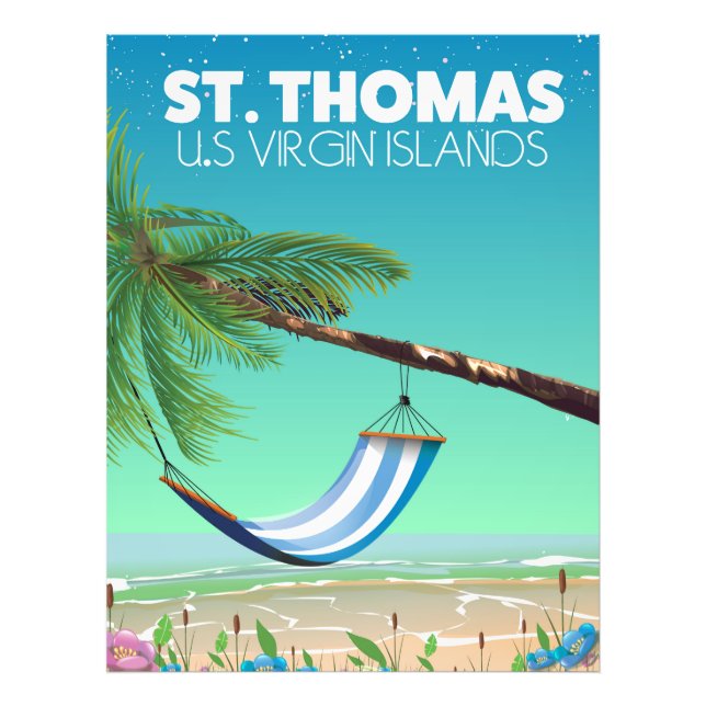 St Thomas Amerikanska Jungfruöarna. Fototryck (Framsidan)