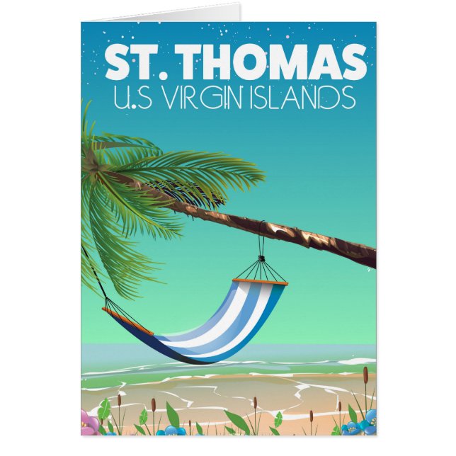St Thomas Amerikanska Jungfruöarna. Hälsningskort (Framsidan)
