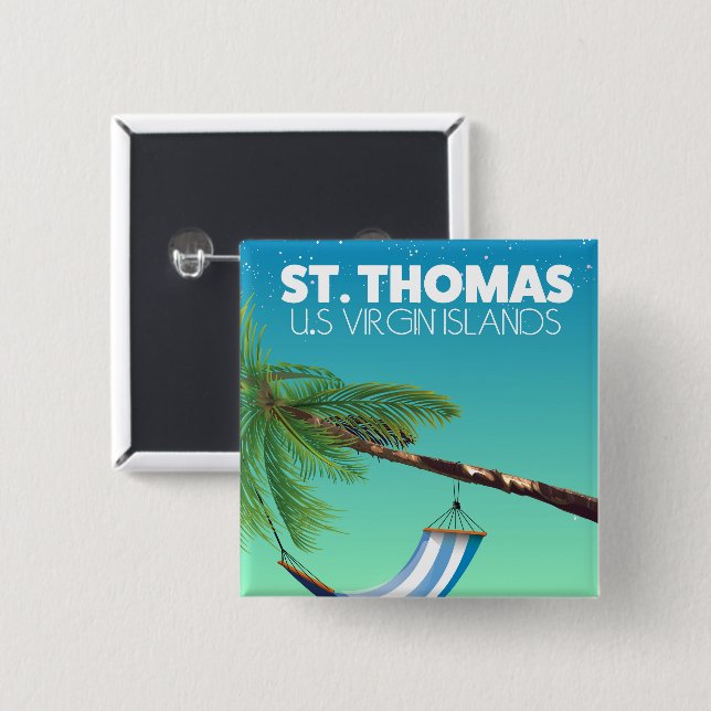 St Thomas Amerikanska Jungfruöarna. Knapp (Framsida & baksida)