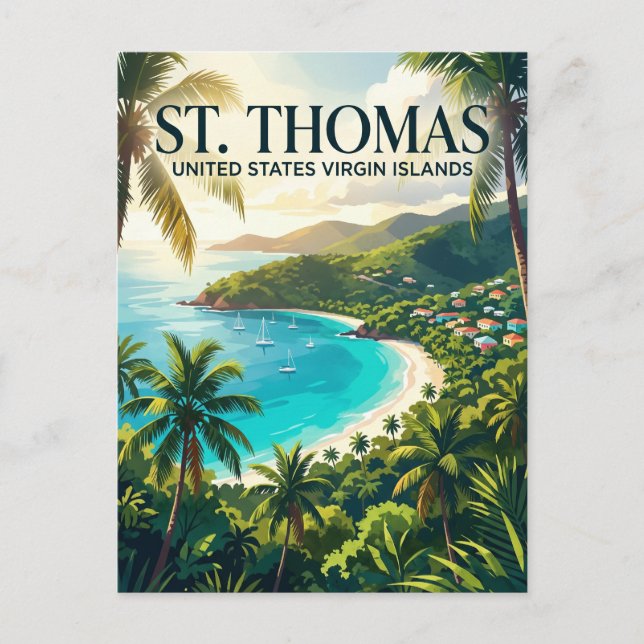 St. Thomas Amerikanska Jungfruöarna Vykort (Framsida)