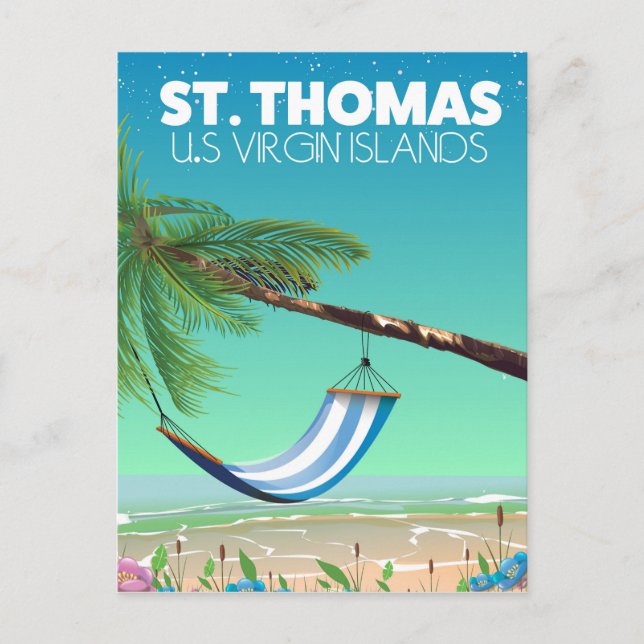 St Thomas Amerikanska Jungfruöarna. Vykort (Framsida)