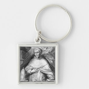 St Thomas Aquinas Fyrkantig Silverfärgad Nyckelring