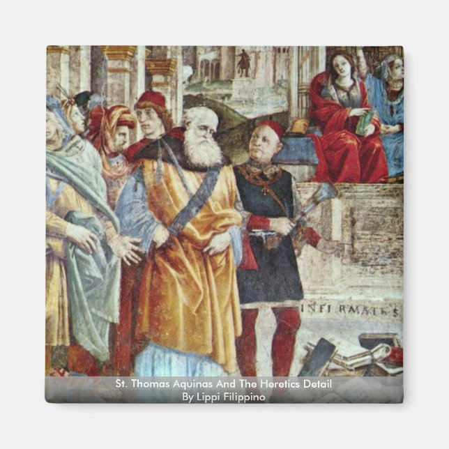 St. Thomas Aquinas och heretikdetaljer Magnet (Framsidan)