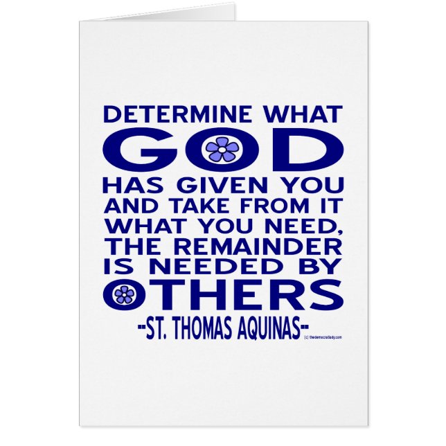 St. Thomas Aquinas Quote Hälsningskort (Framsidan)
