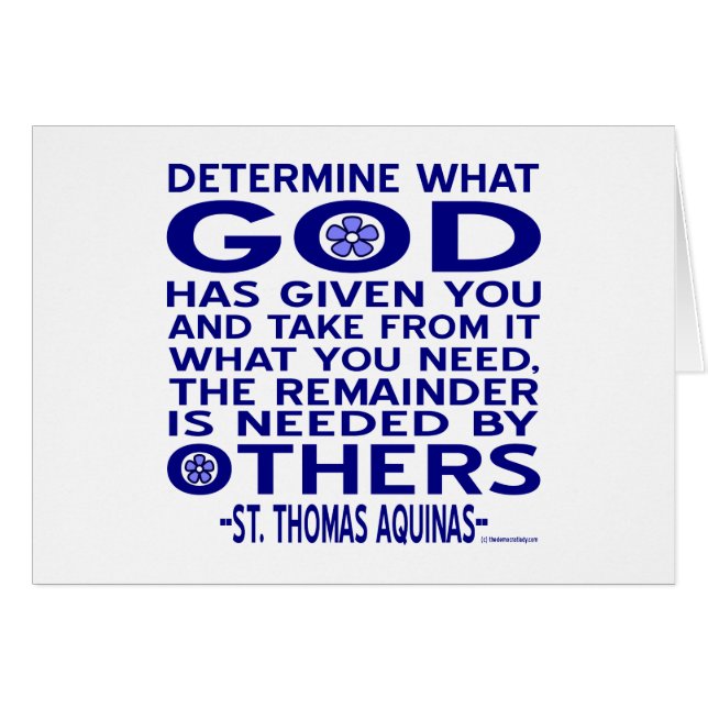 St. Thomas Aquinas Quote Hälsningskort (Framsidan Horizontal)
