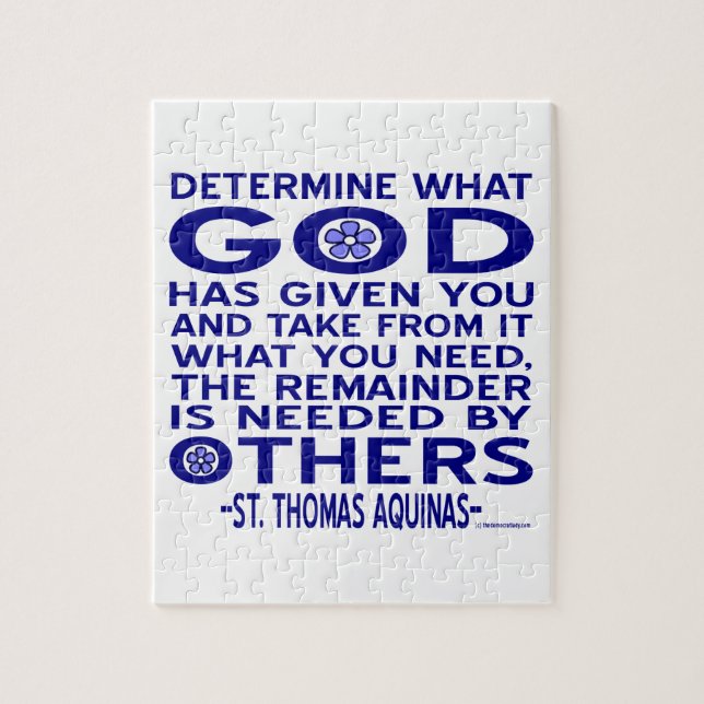 St. Thomas Aquinas Quote Pussel (Vertikal)