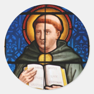 St Thomas Aquinas Runt Klistermärke