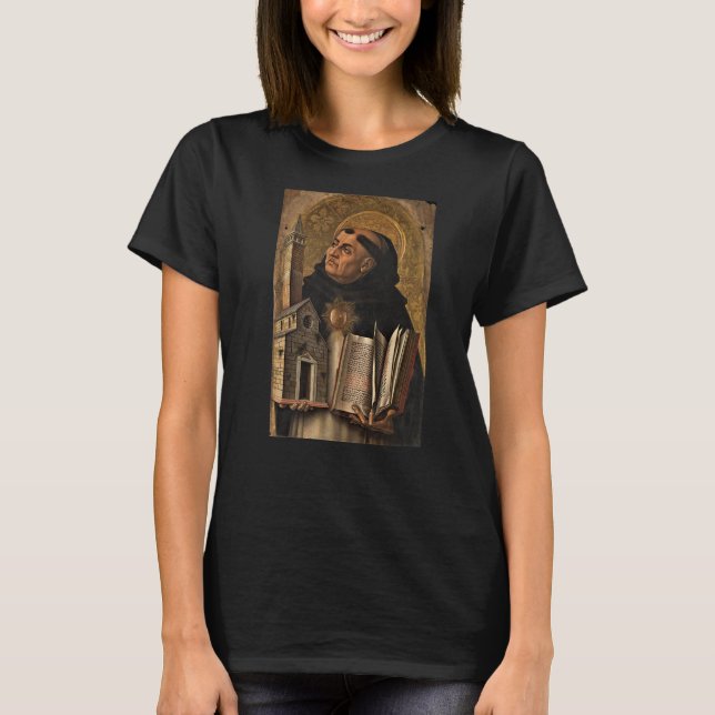 St Thomas Aquinas skyddshelgon för studenter Catho T Shirt (Framsida)