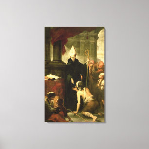 St Thomas av Villanueva fördelande allmosa, 1678 Canvastryck