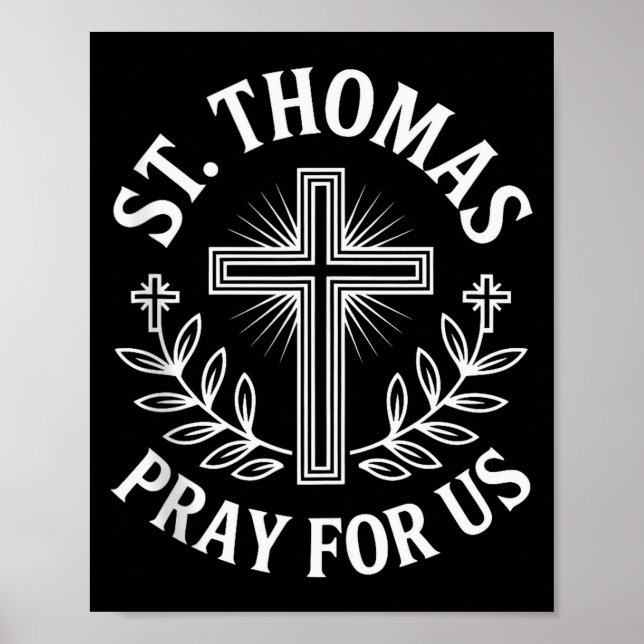 St. Thomas Be Pris Katolsk Helgon Andlig T Poster (Framsidan)